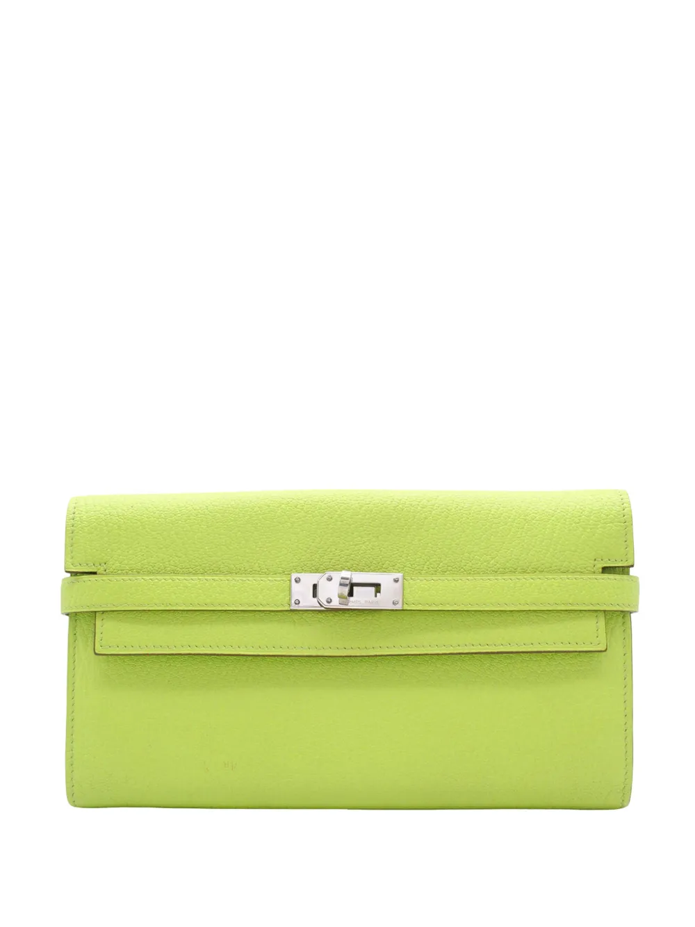 Pre-owned Hermes 2011 Chevre Mysore Kelly Longue Wallet Long Wallets In Green