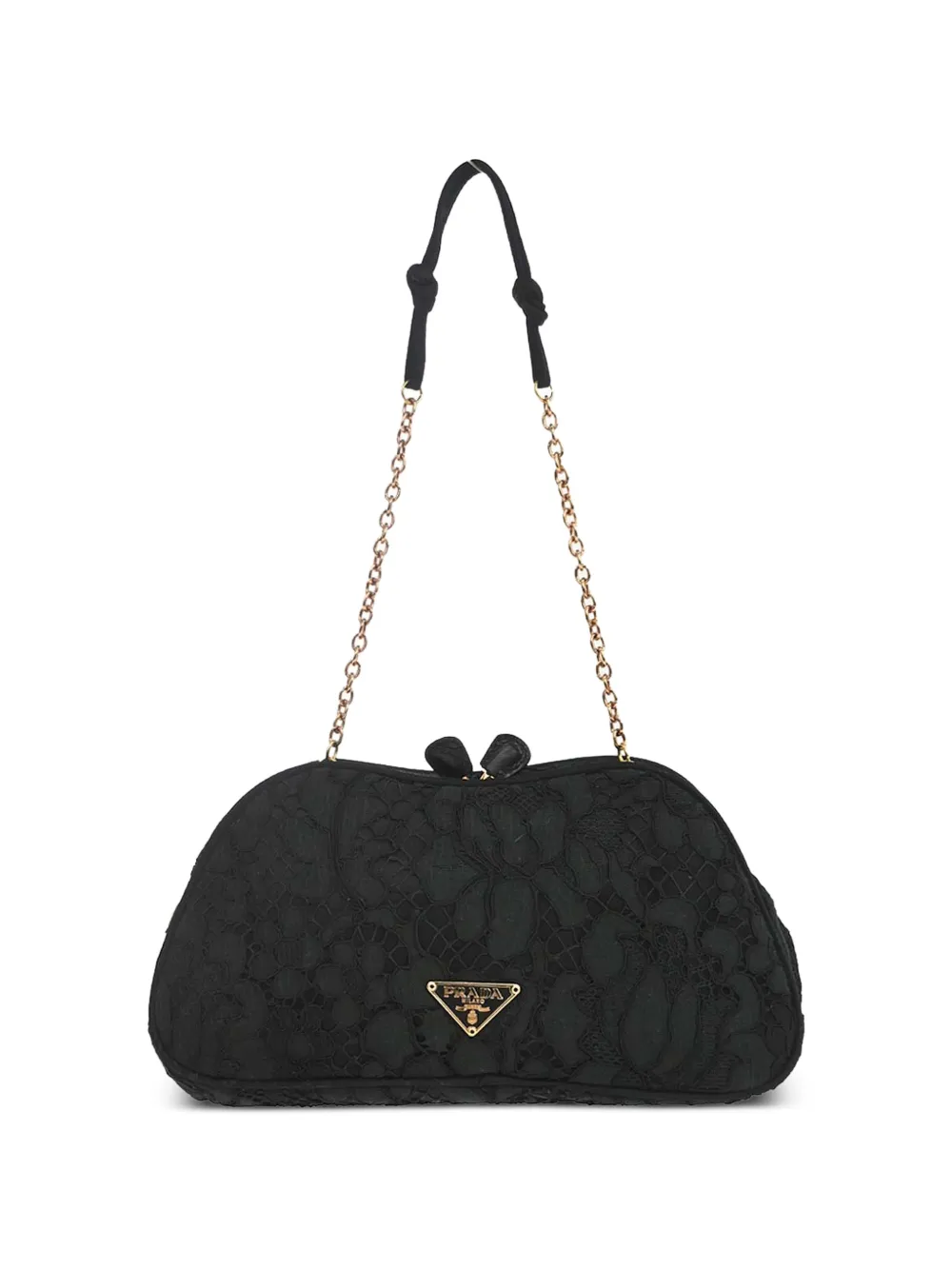 Prada Pre-Owned 1990-2000s lace chain shoulder bag - Schwarz