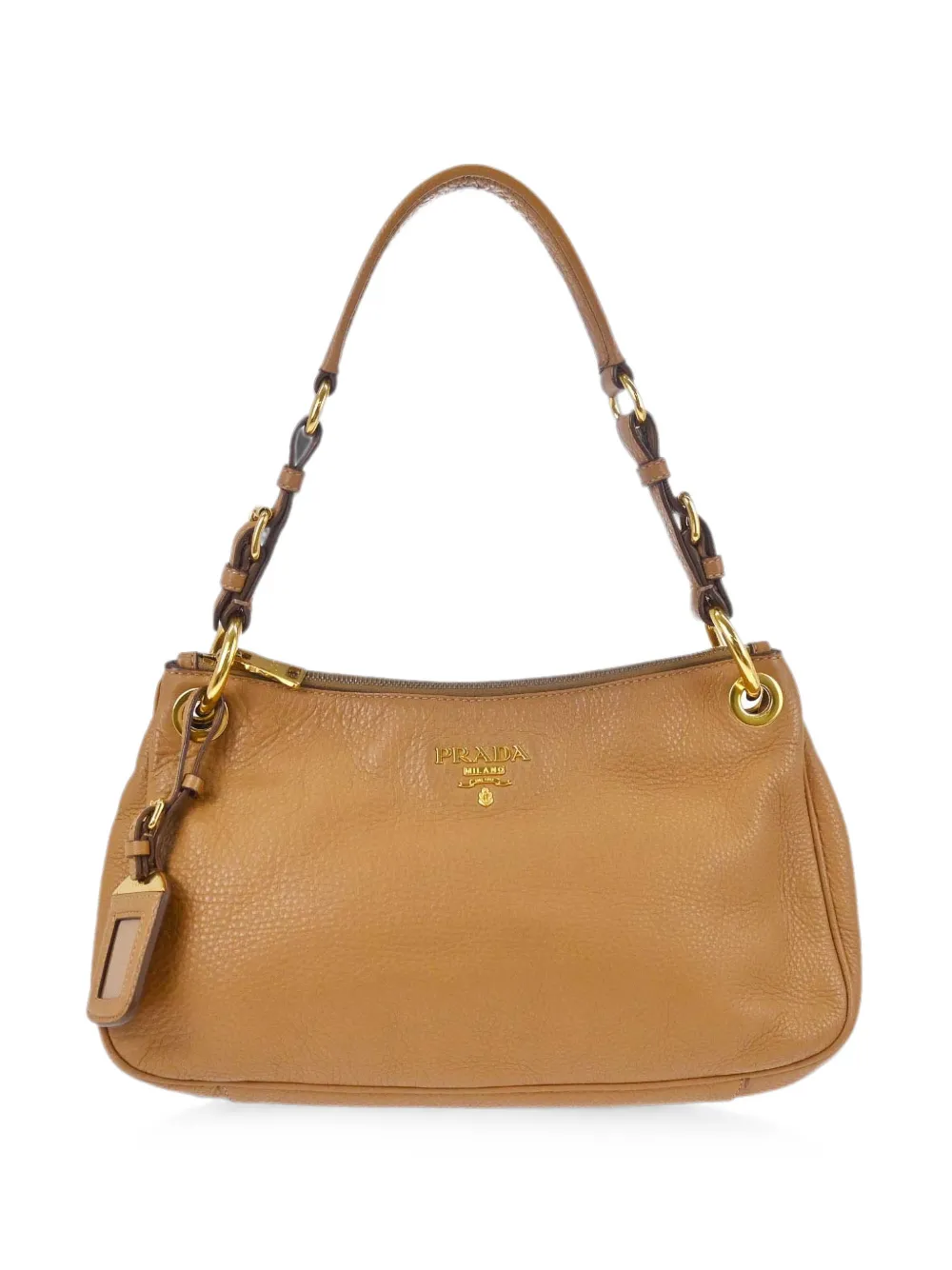 Prada Pre-Owned 2010s pebbled leather shoulder bag - Brown