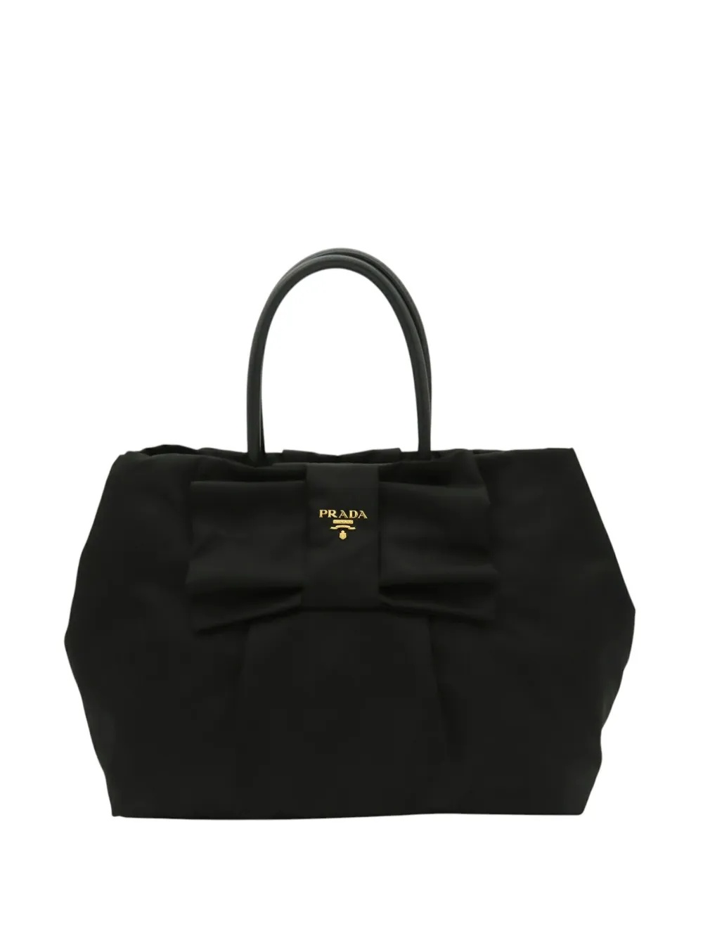 Prada Pre-Owned 2000-2013 Tessuto Fiocco Tote Bag mit Schleife - Schwarz