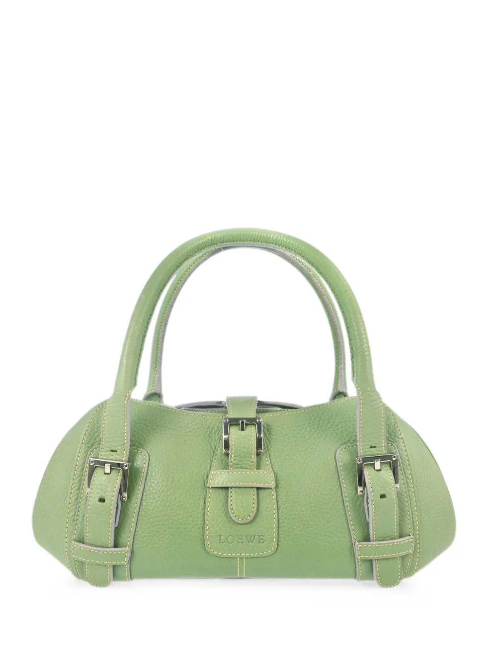 Loewe Pre-Owned logo-detail leather tote bag - Verde