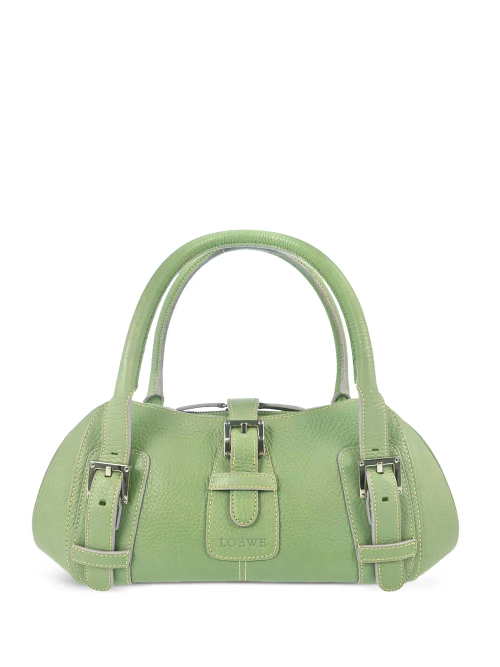 Loewe Pre-Owned logo-detail leather tote bag - Verde