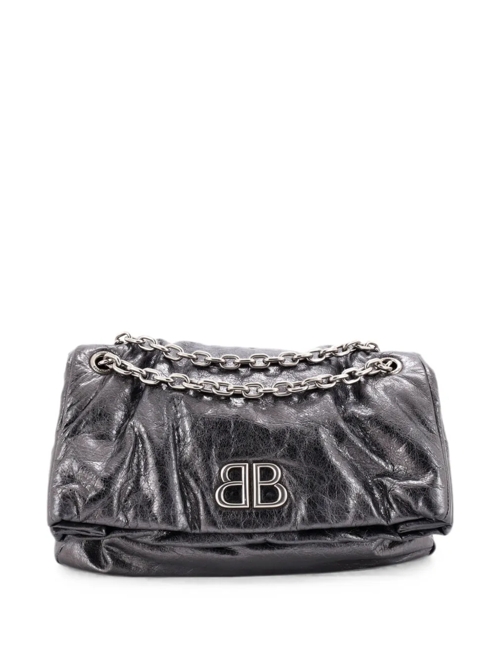 Balenciaga Pre-Owned Monaco Chain Flap Leather Medium shoulder bag - Silver