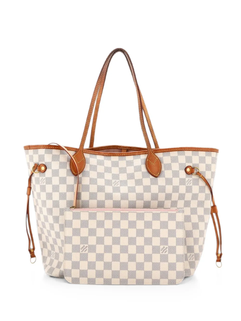 Pre-owned Louis Vuitton Neverfull Nm Damier Mm Tote Bag In White