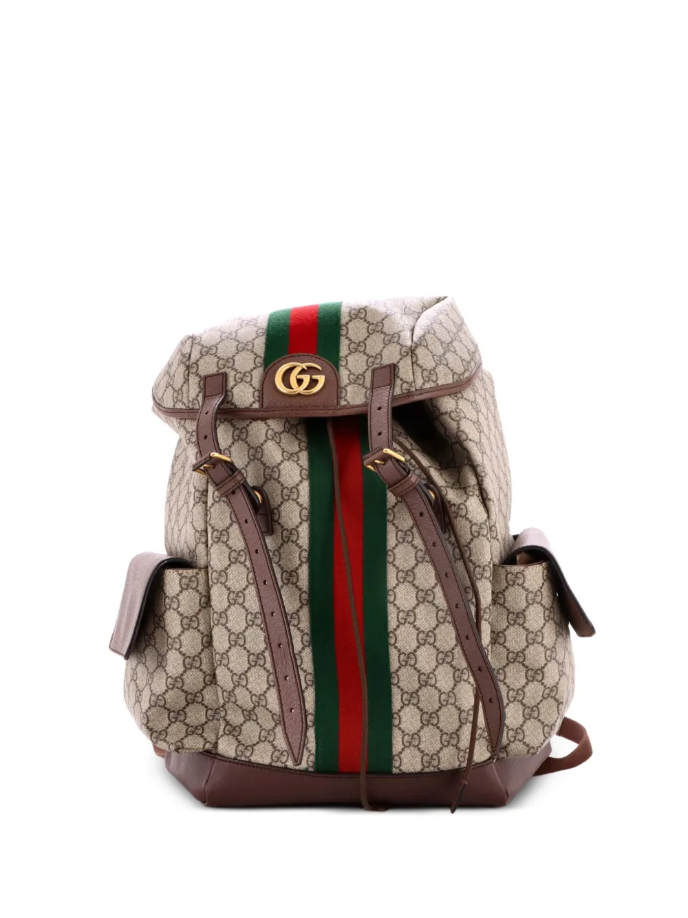 Gucci Pre-Owned Ophidia Flap GG Coated Canvas Medium backpack - Marrone