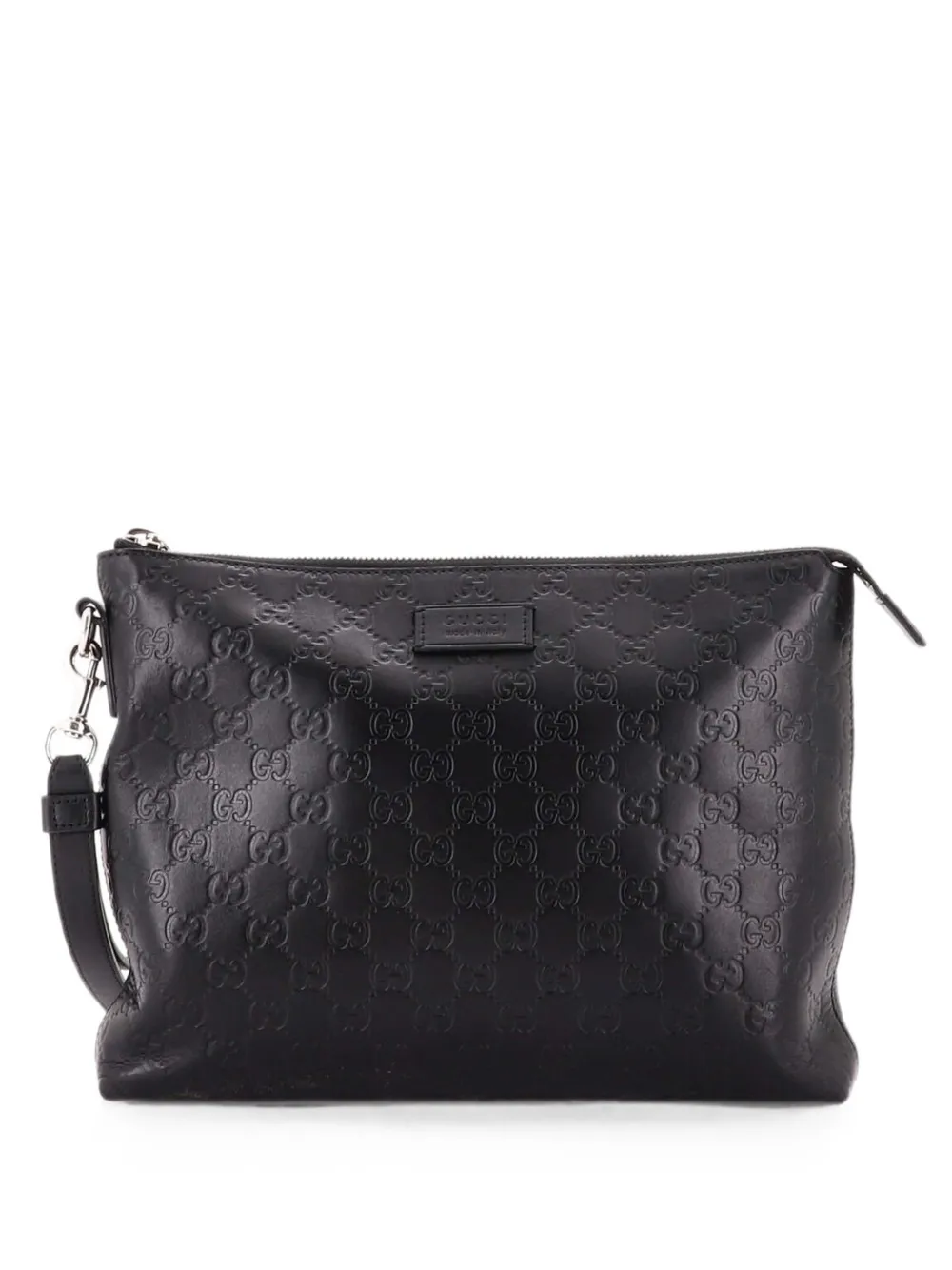 Gucci Pre-Owned Signature Soft Wristlet Guccissima Leather clutch bag - Nero