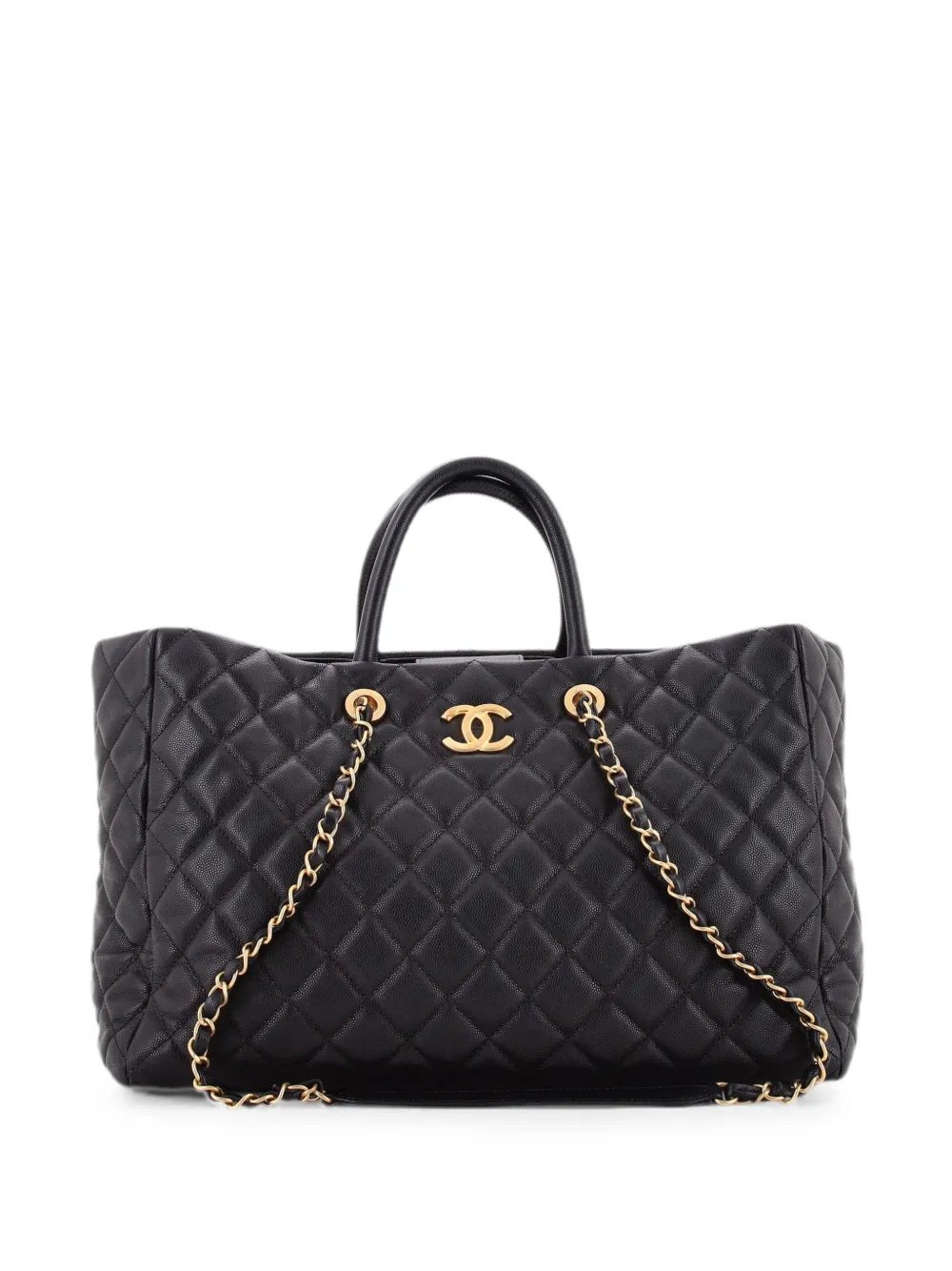 CHANEL Pre-Owned Coco Handle Shopping Quilted Caviar Large tote bag - Nero