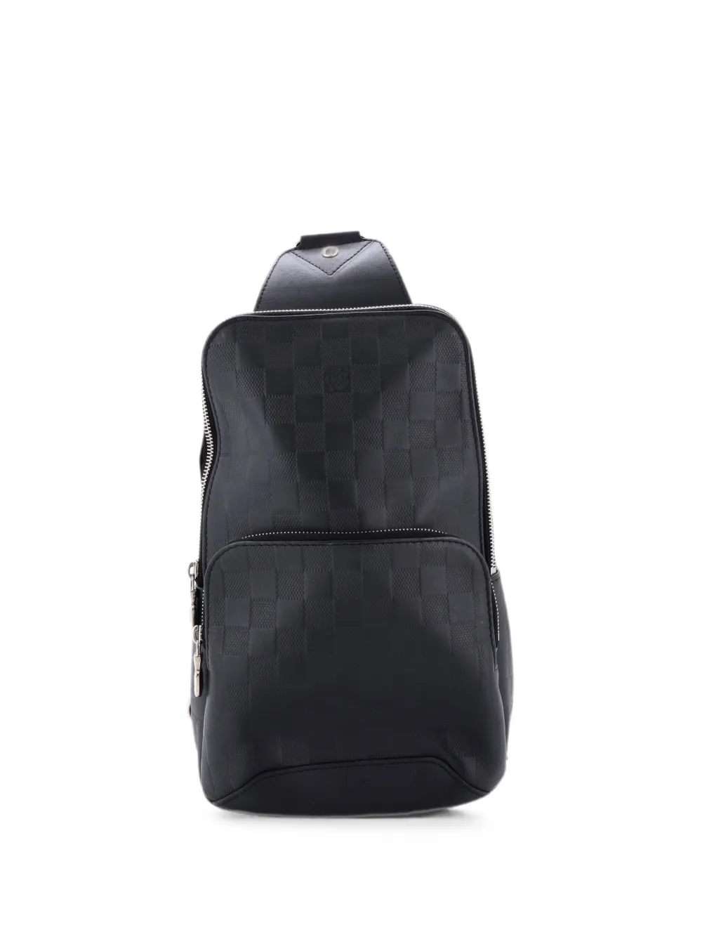 Pre-owned Louis Vuitton Avenue Sling Bag Damier Infini Leather Shoulder Bag In Black