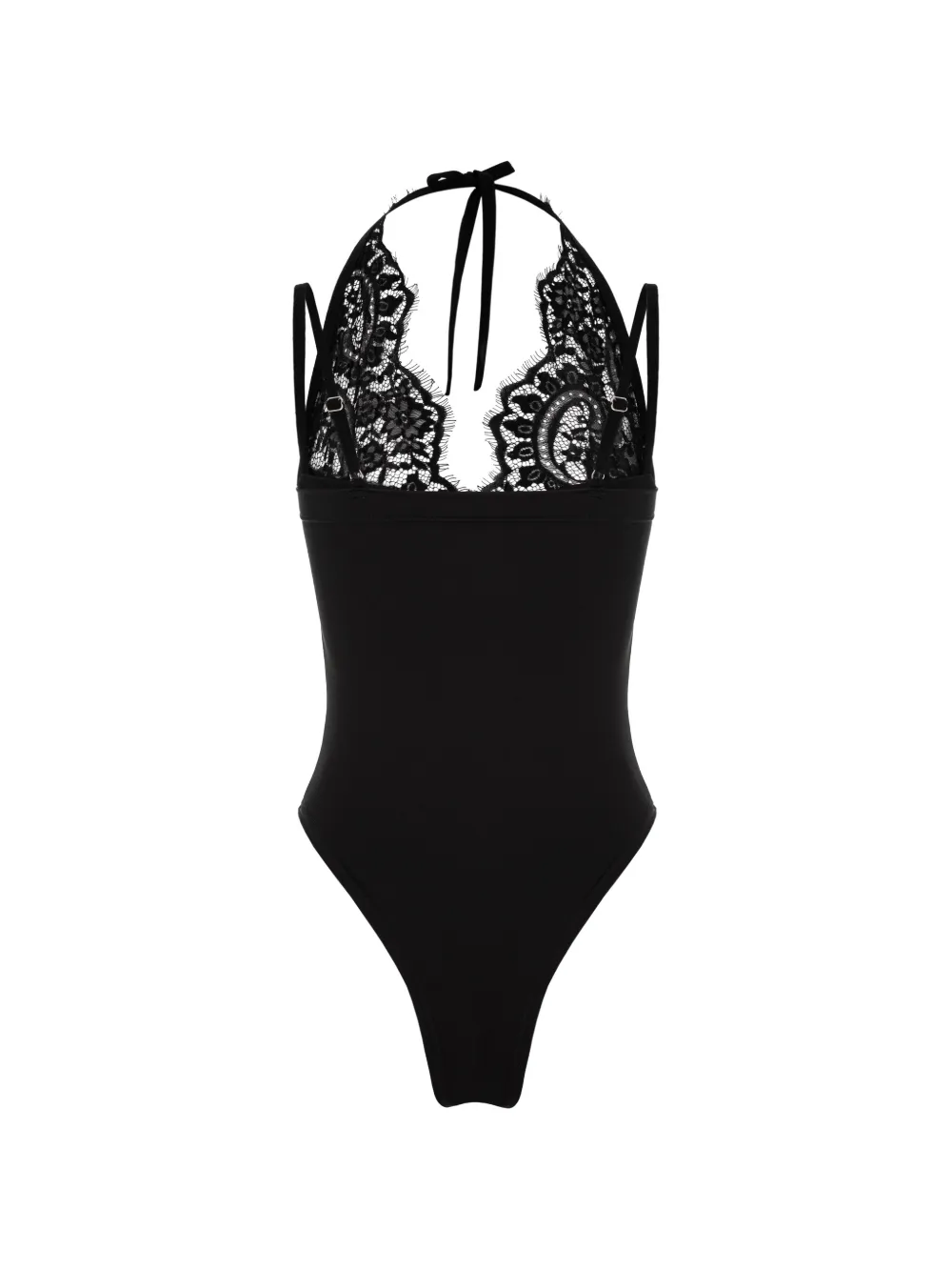 HAMZA Karol body met kanten afwerking Zwart