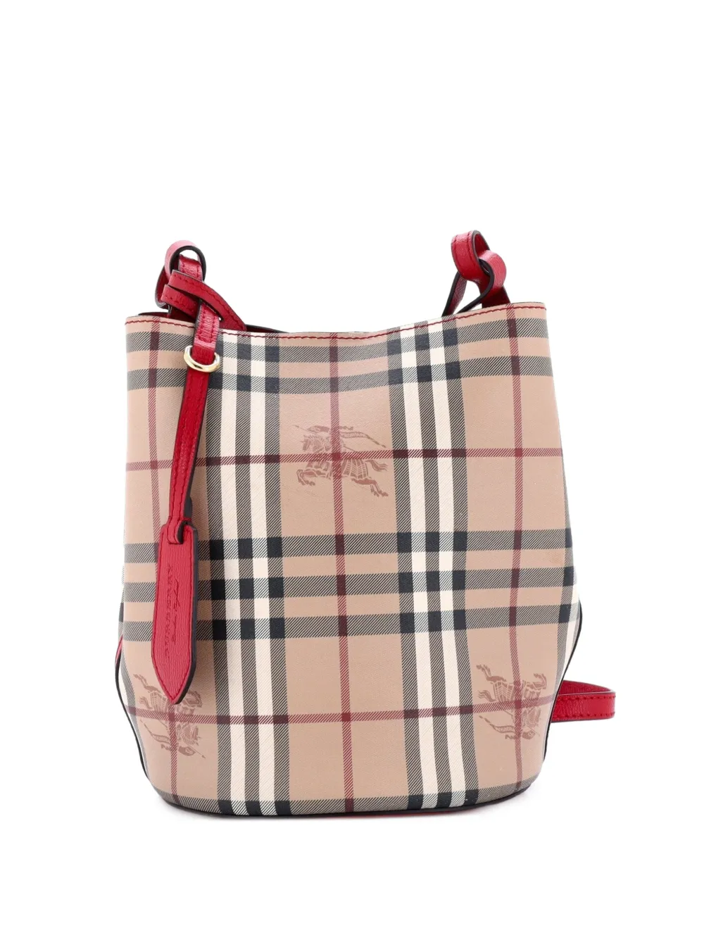 Burberry Pre-Owned Lorne Haymarket Coated Canvas Small bucket bag - Marrone