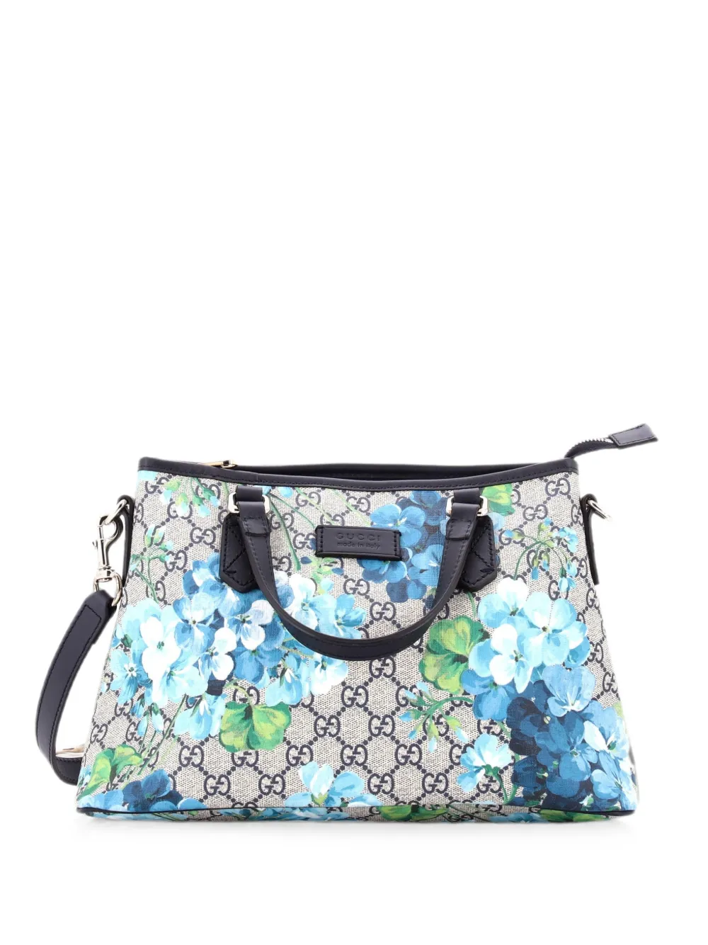 Gucci Pre-Owned Convertible Zip Blooms Print GG Coated Canvas Medium tote bag - Blu