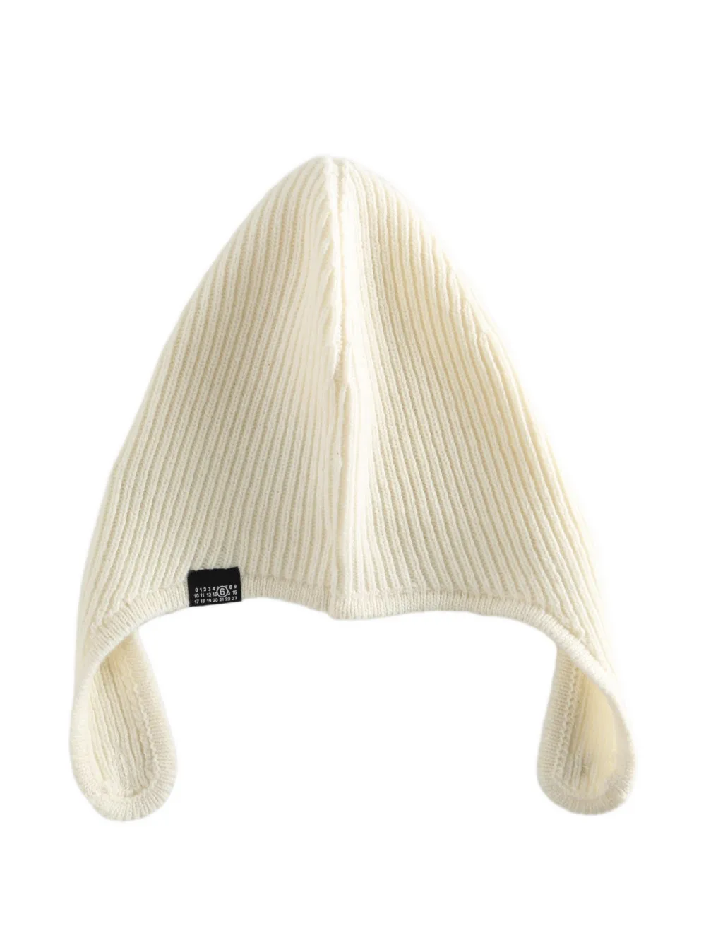 MM6 Maison Margiela Ribgebreide muts met knoopsluiting Beige