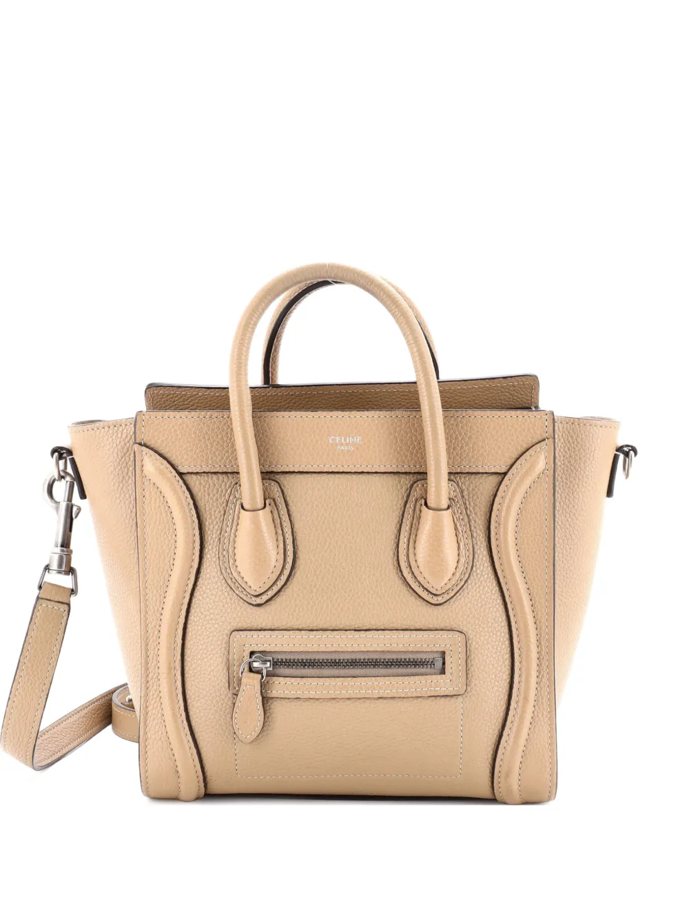 Celine Pre-Owned Nano Umhängetasche aus gekörntem Leder - Nude