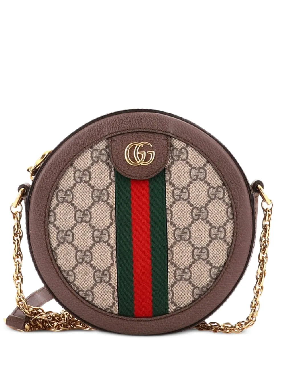 Gucci Pre-Owned Ophidia Round Shoulder Bag GG Coated Canvas Mini crossbody bag - Brown
