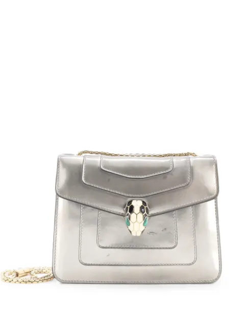 Bvlgari Pre-Owned Serpenti Forever Square Metallic Leather Small shoulder bag