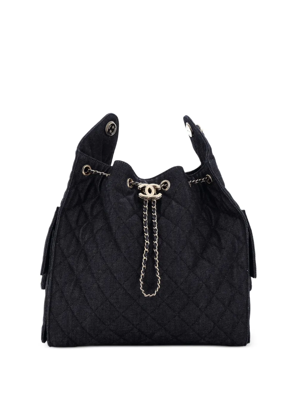 CHANEL Pre-Owned 25 Quilted Denim Medium hobo bag - Blu