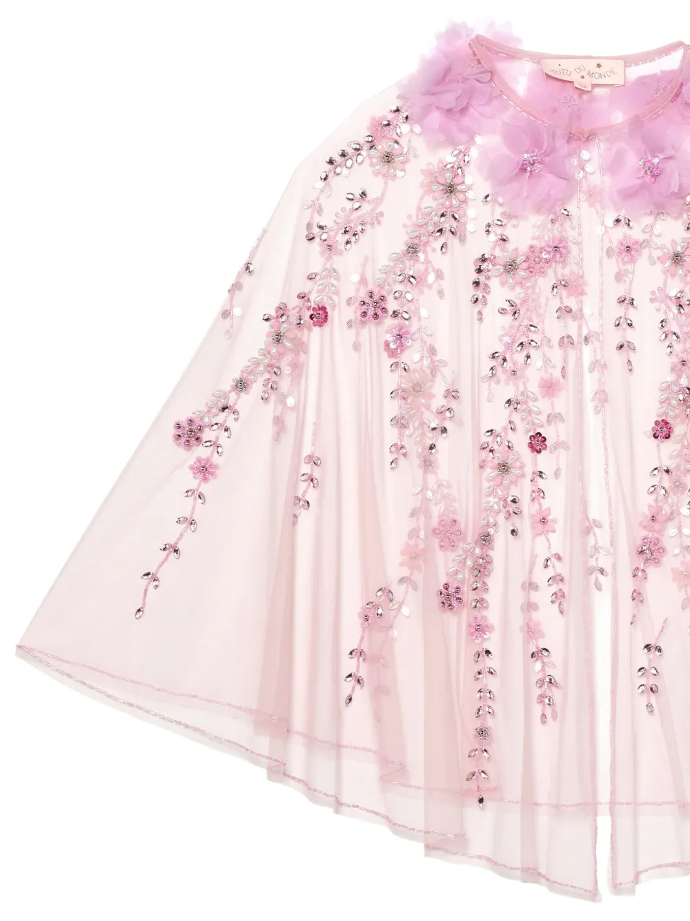 Tutu Du Monde Opening Night cape met bloemendetail Roze
