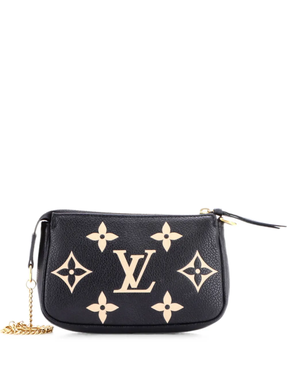 Pre-owned Louis Vuitton Pochette Accessoires Bicolor Monogram Empreinte Giant Mini Clutch Bag In Black