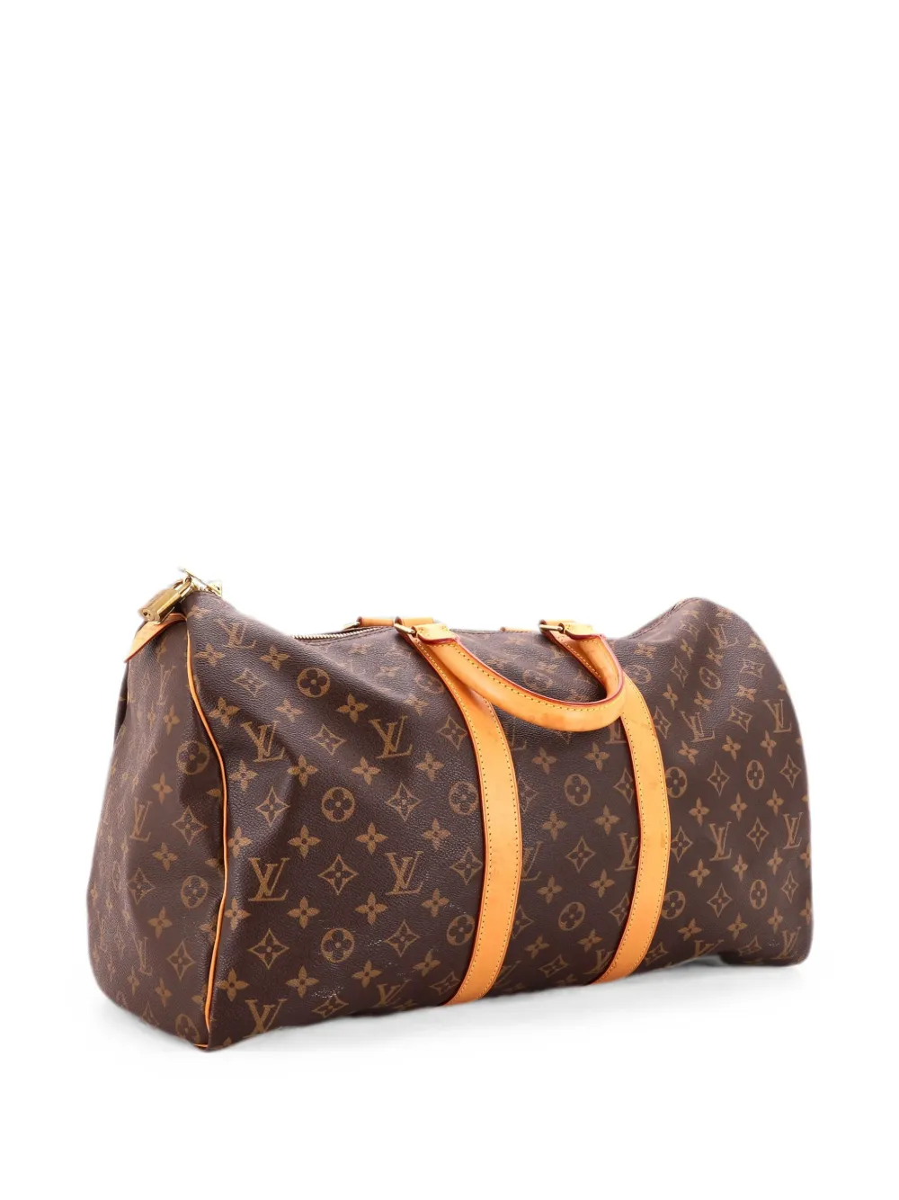 Pre-owned Louis Vuitton Keepall Bag Monogram Canvas 45 Satchel In Brown