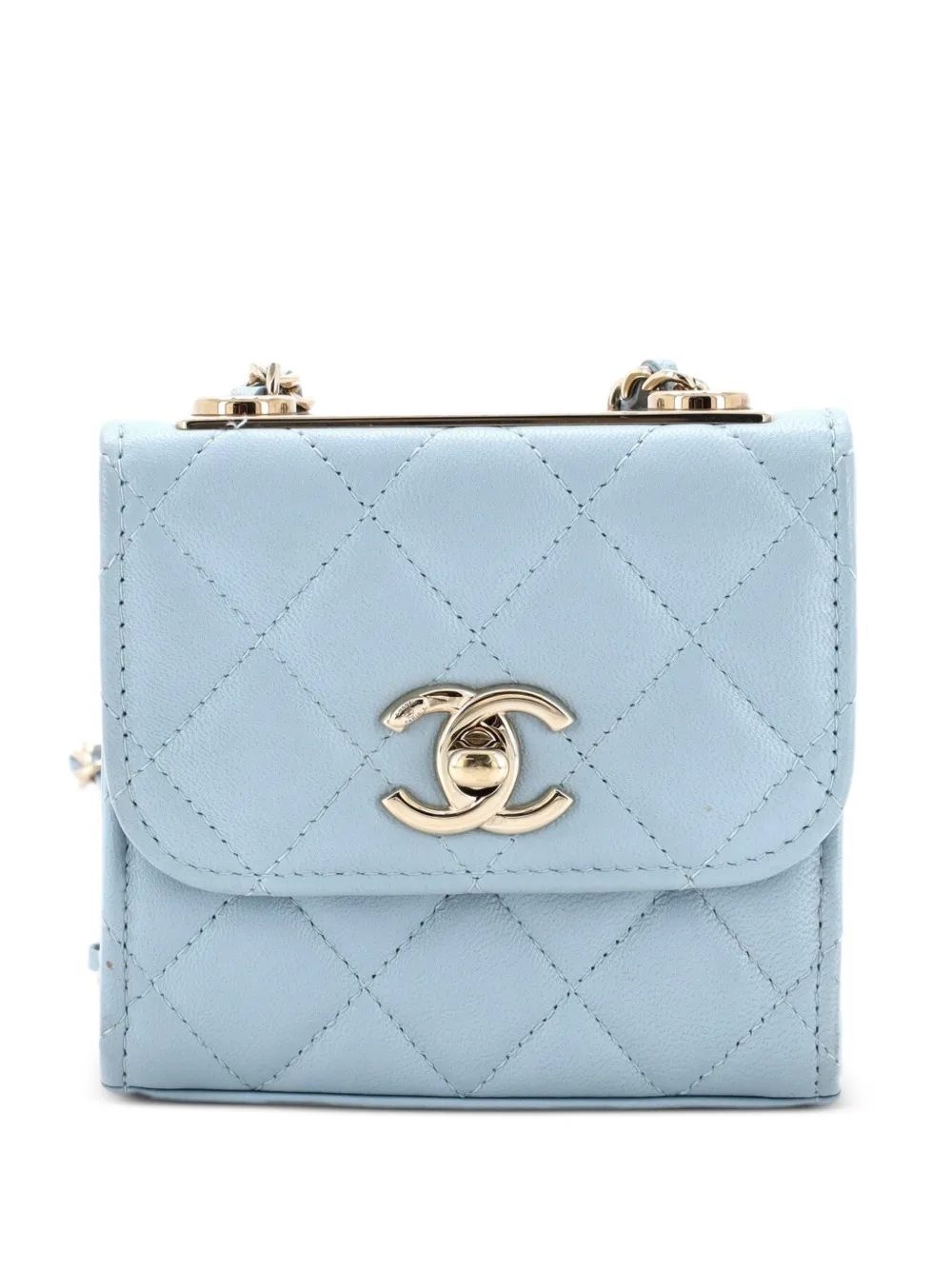 CHANEL Pre-Owned Trendy CC Clutch with Chain Quilted Lambskin Small crossbody bag - Blu