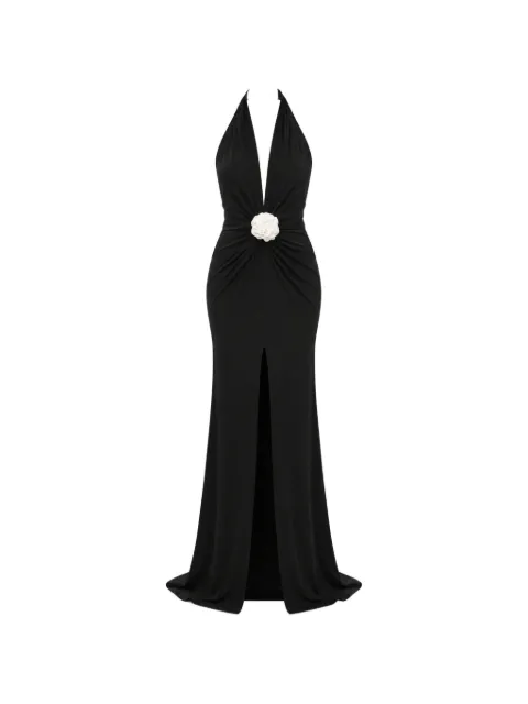 ROSERRY Mallorca flower-embellished open-back maxi dress