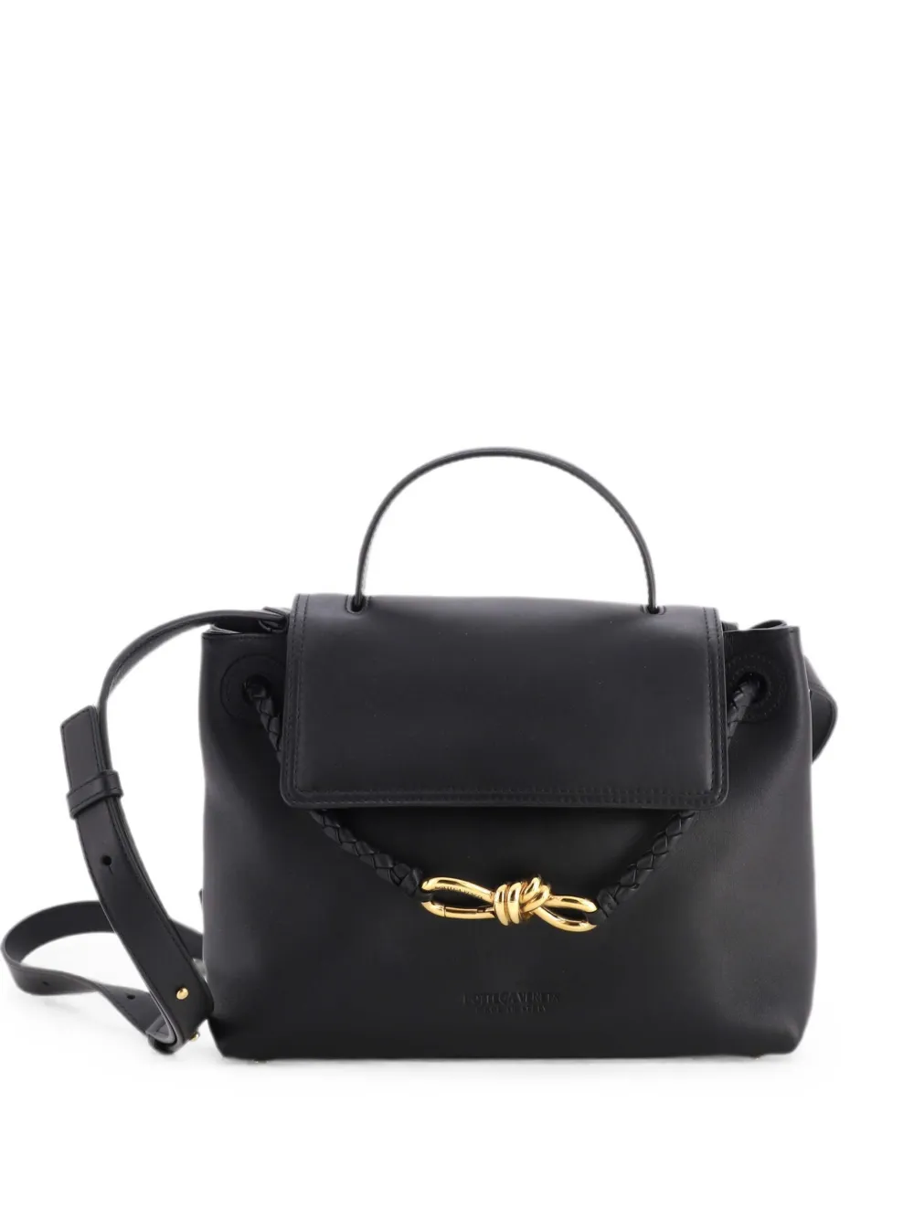 Bottega Veneta Pre-Owned Ciao Ciao Top Handle Bag Leather with Intrecciato Detail Small satchel - Nero
