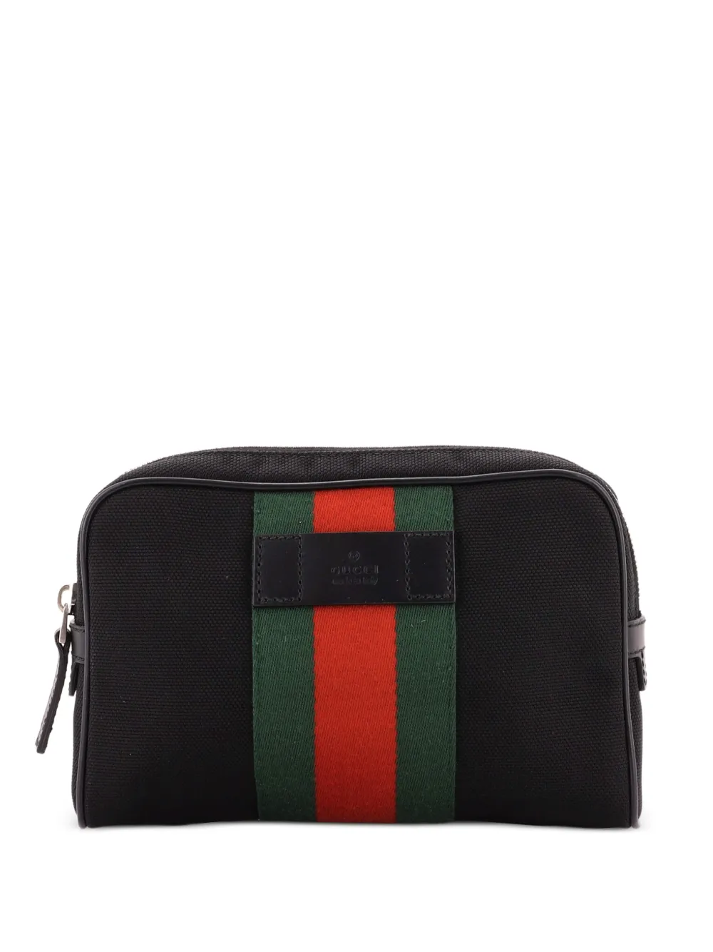 Gucci Pre-Owned Slim Web Gürteltasche aus Canvas - Schwarz