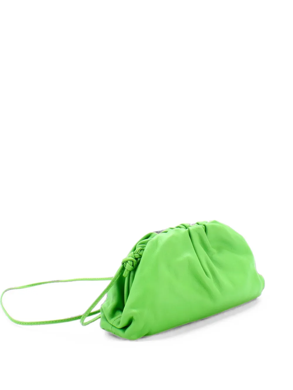 Pre-owned Bottega Veneta The Pouch Leather Teen Clutch Bag In Green