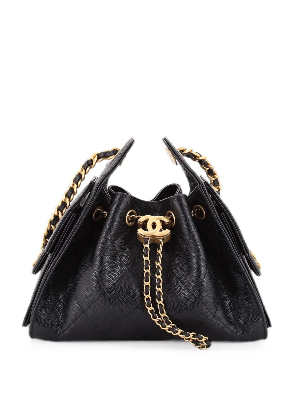 CHANEL Pre-Owned 25 Quilted Caviar Mini hobo bag - Nero
