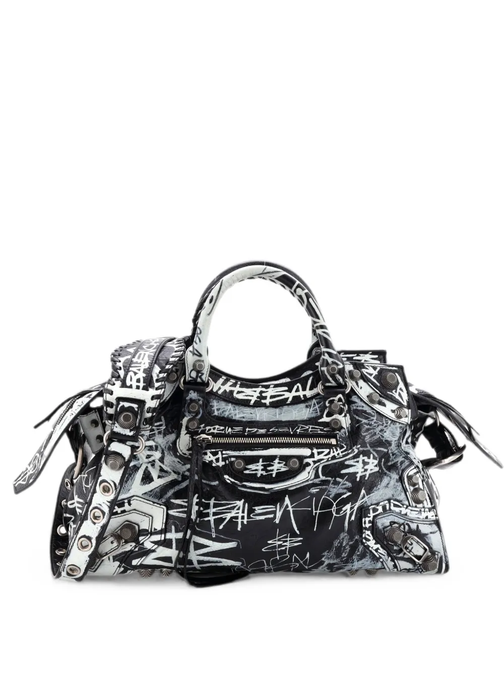 Balenciaga Pre-Owned Neo Cagole Graffiti City Bag Leather Medium tote bag - Nero
