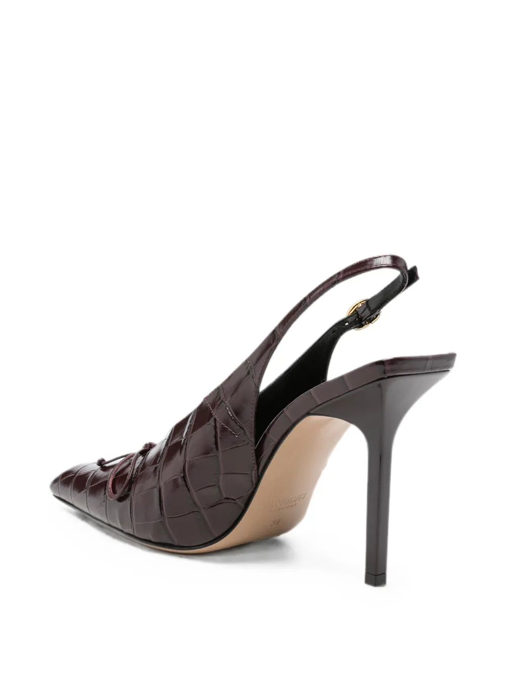 Jacquemus croc-effect slingback pumps Bruin