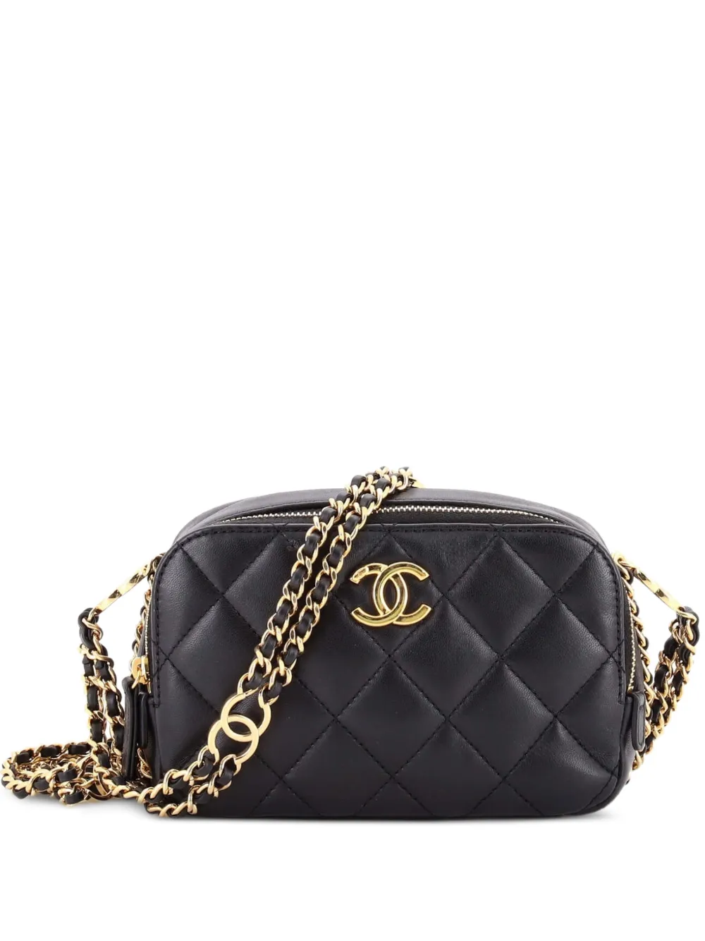 CHANEL Pre-Owned CC You Camera Bag Quilted Lambskin Mini crossbody bag - Nero