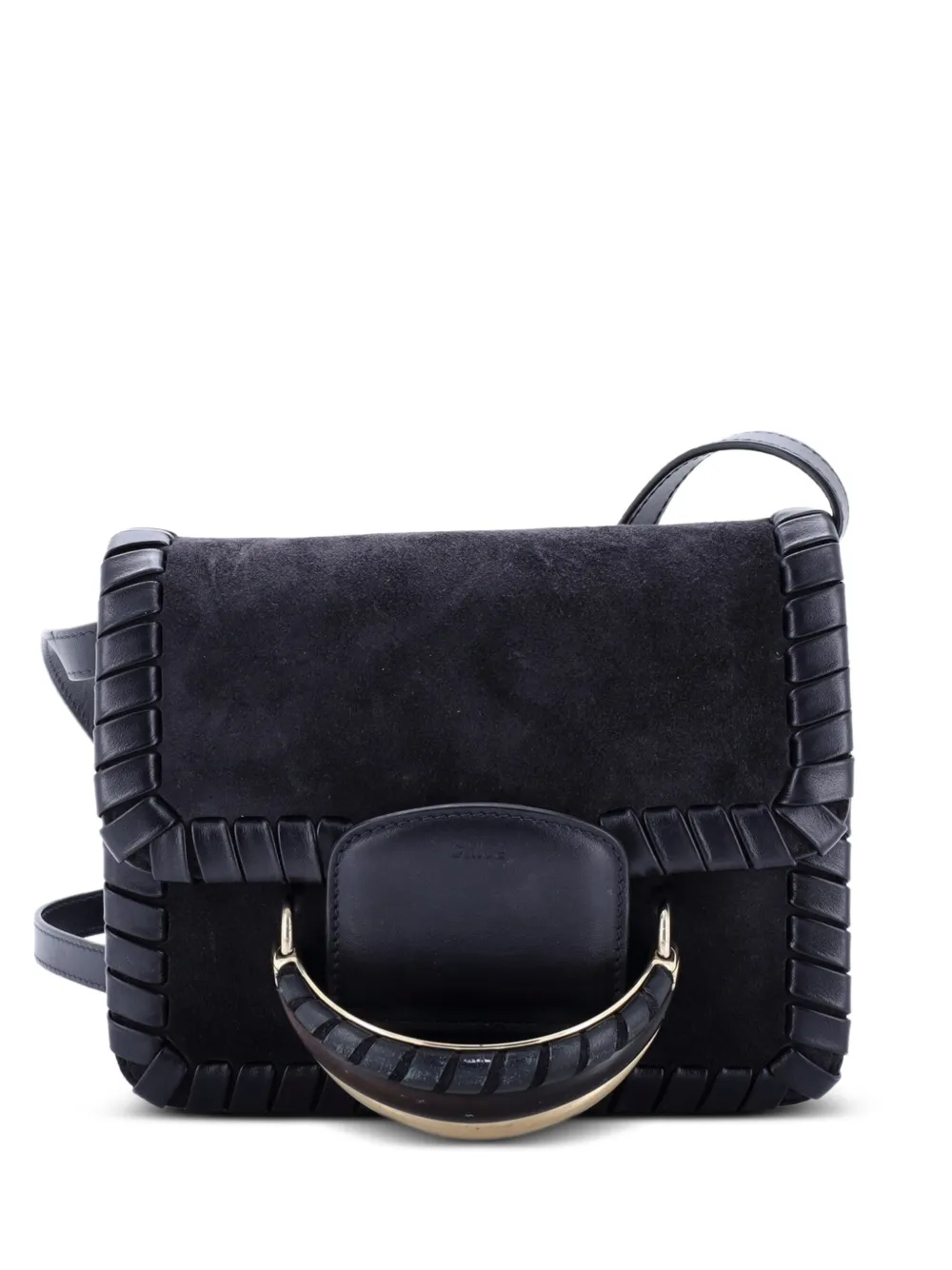 Chloé Pre-Owned Kattie Whipstitch Suede crossbody bag - Blau