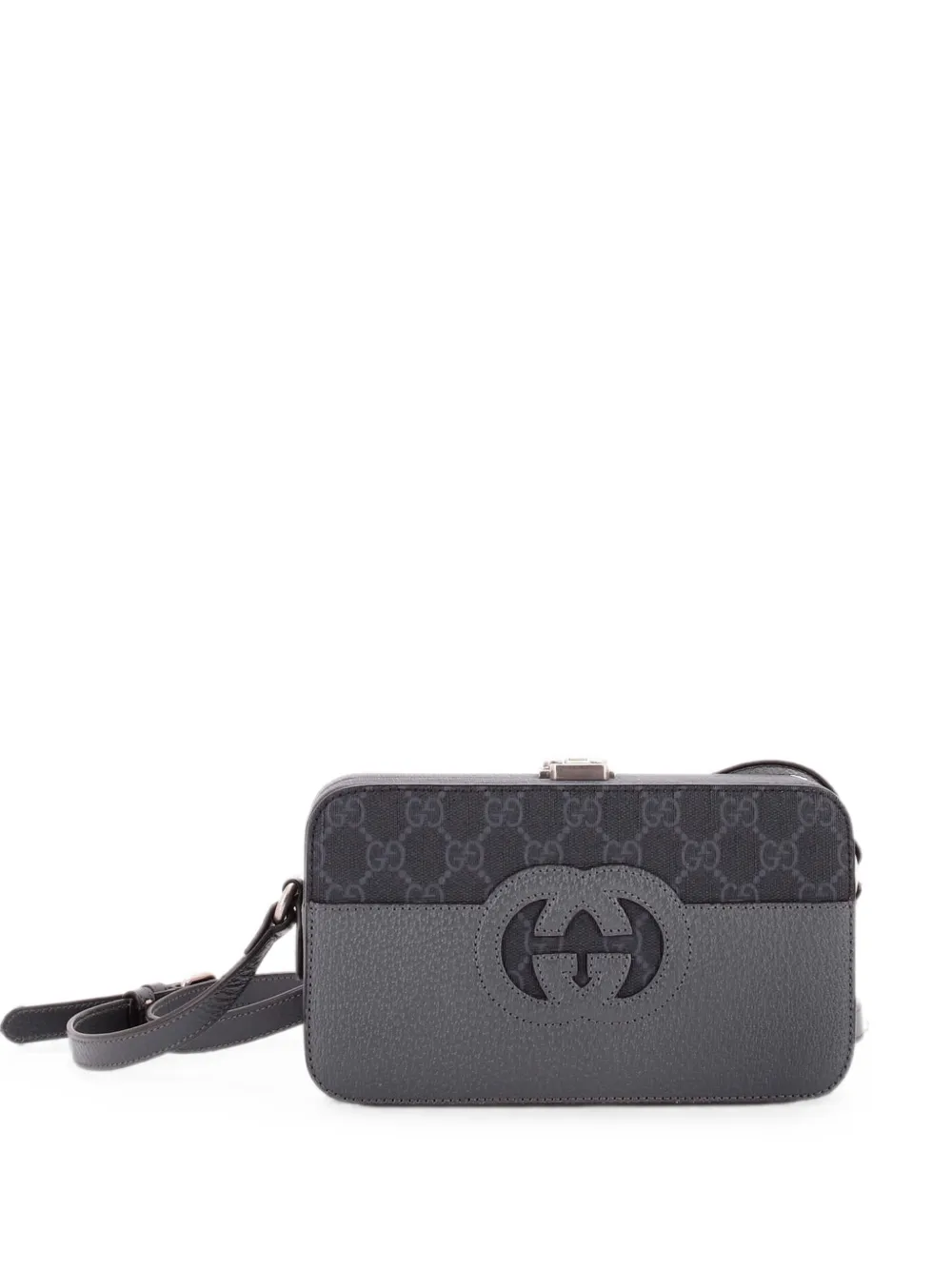 Gucci Pre-Owned Padlock Interlocking G GG Coated Canvas and Leather Mini crossbody bag - Nero