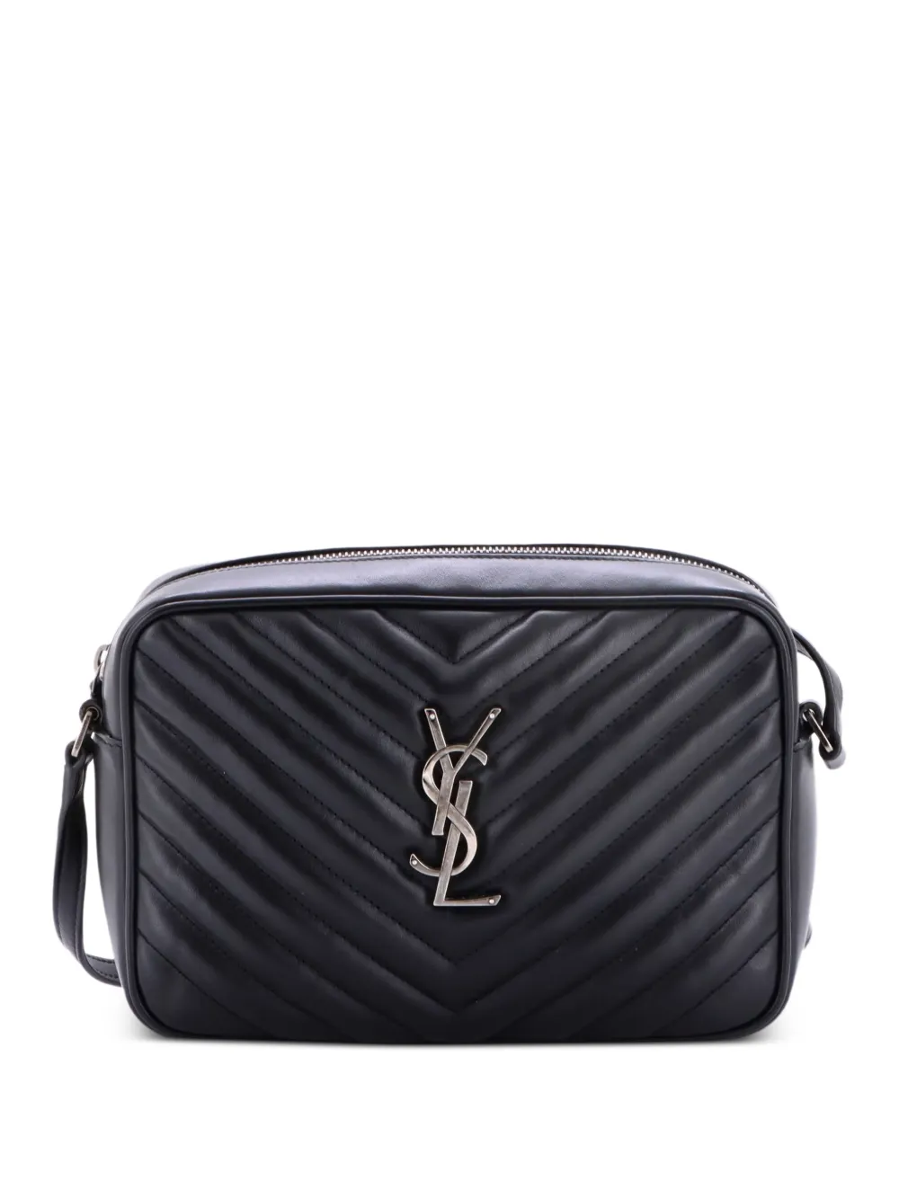 Saint Laurent Pre-Owned Lou Camera Bag Matelasse Chevron Leather Small crossbody bag - Black