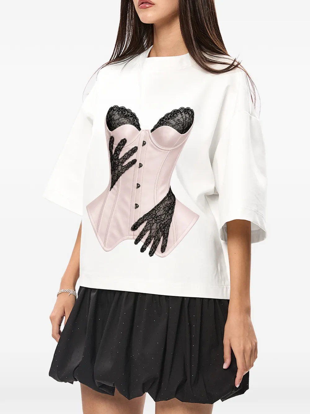 HAMZA T-shirt met print Wit