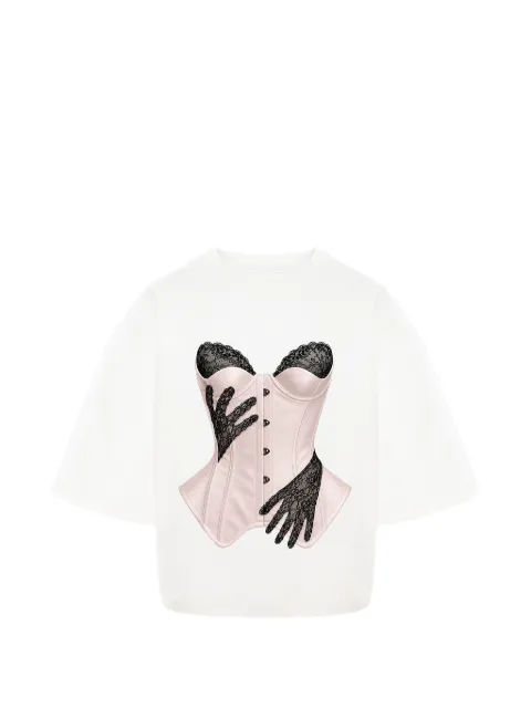 HAMZA lace-print T-shirt