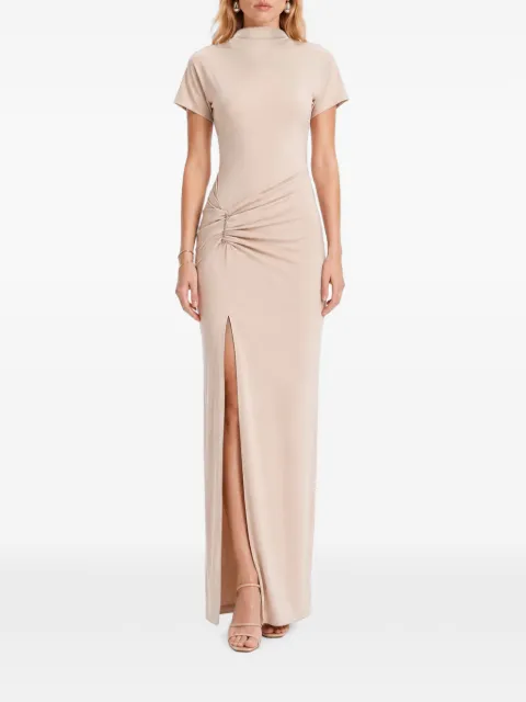 HAMZA ruched slit-detail maxi dress
