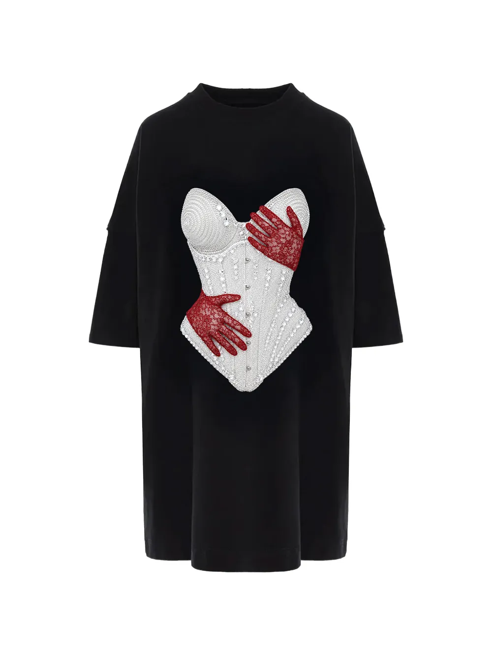 Hamza Minikleid Mit Grafischem Print In Schwarz