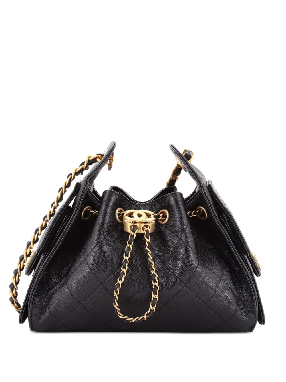 CHANEL Pre-Owned 25 Quilted Caviar Mini hobo bag - Nero