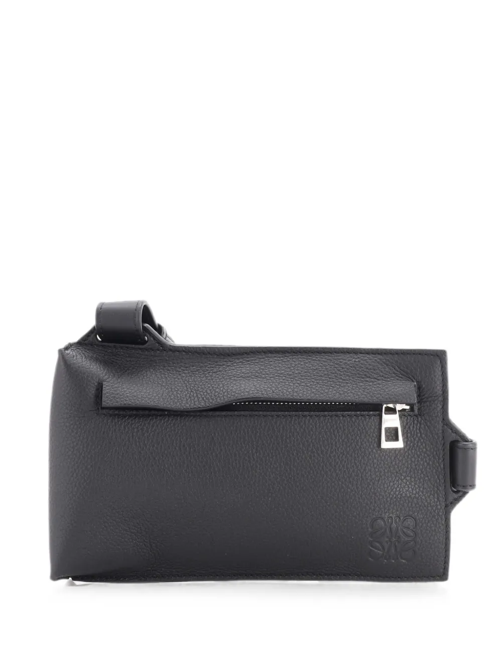 Pre-owned Loewe Vertical T Pocket Body Bag Leather Crossbody Bag In Black