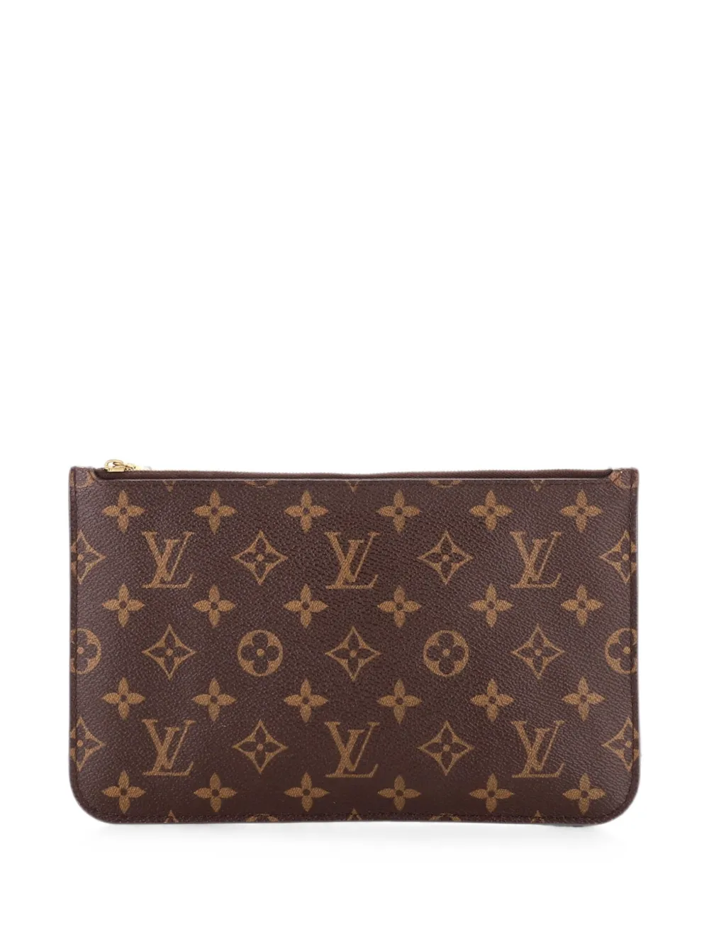 Pre-owned Louis Vuitton Neverfull Pochette Monogram Canvas Large Pouch In Brown