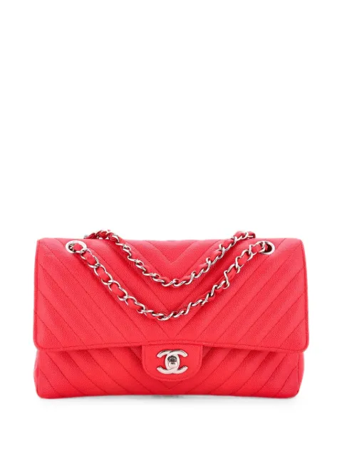 CHANEL Pre-Owned Classic Double Flap Bag Chevron Caviar Medium shoulder bag