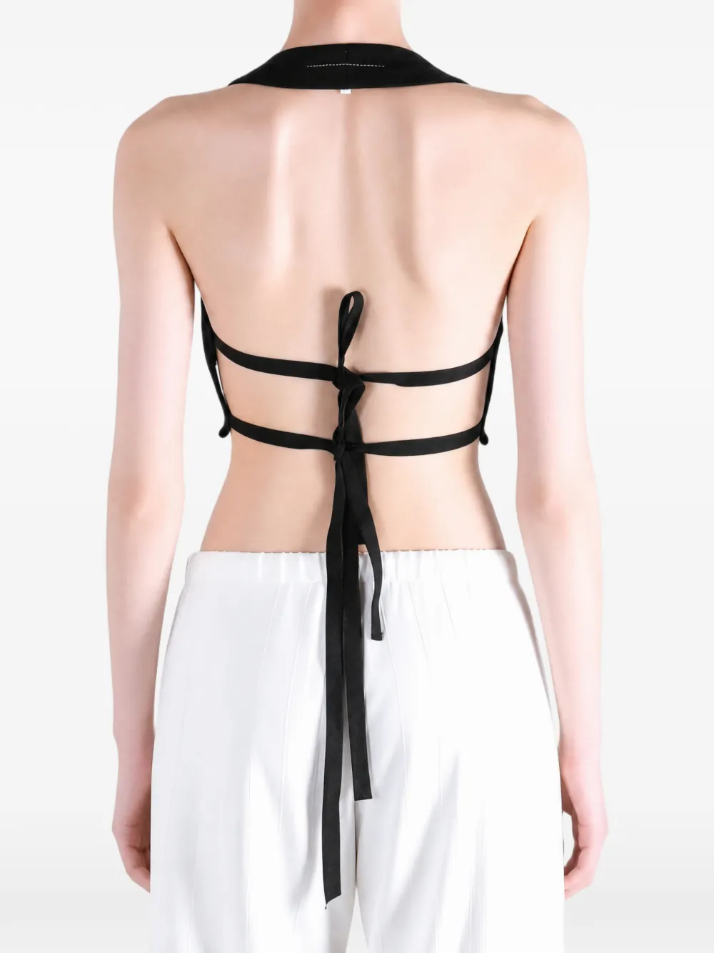MM6 Maison Margiela Gilet met halternek Zwart
