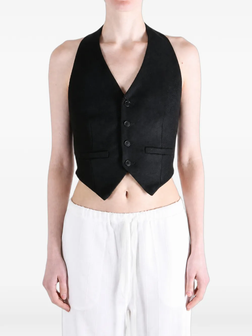 MM6 Maison Margiela Gilet met halternek Zwart