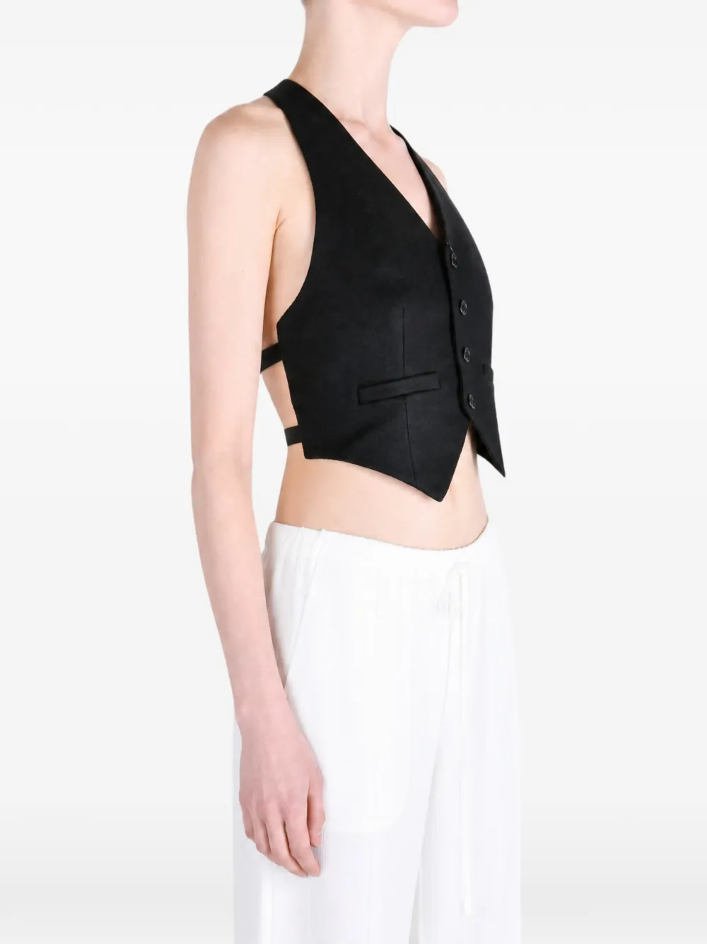 MM6 Maison Margiela Gilet met halternek Zwart
