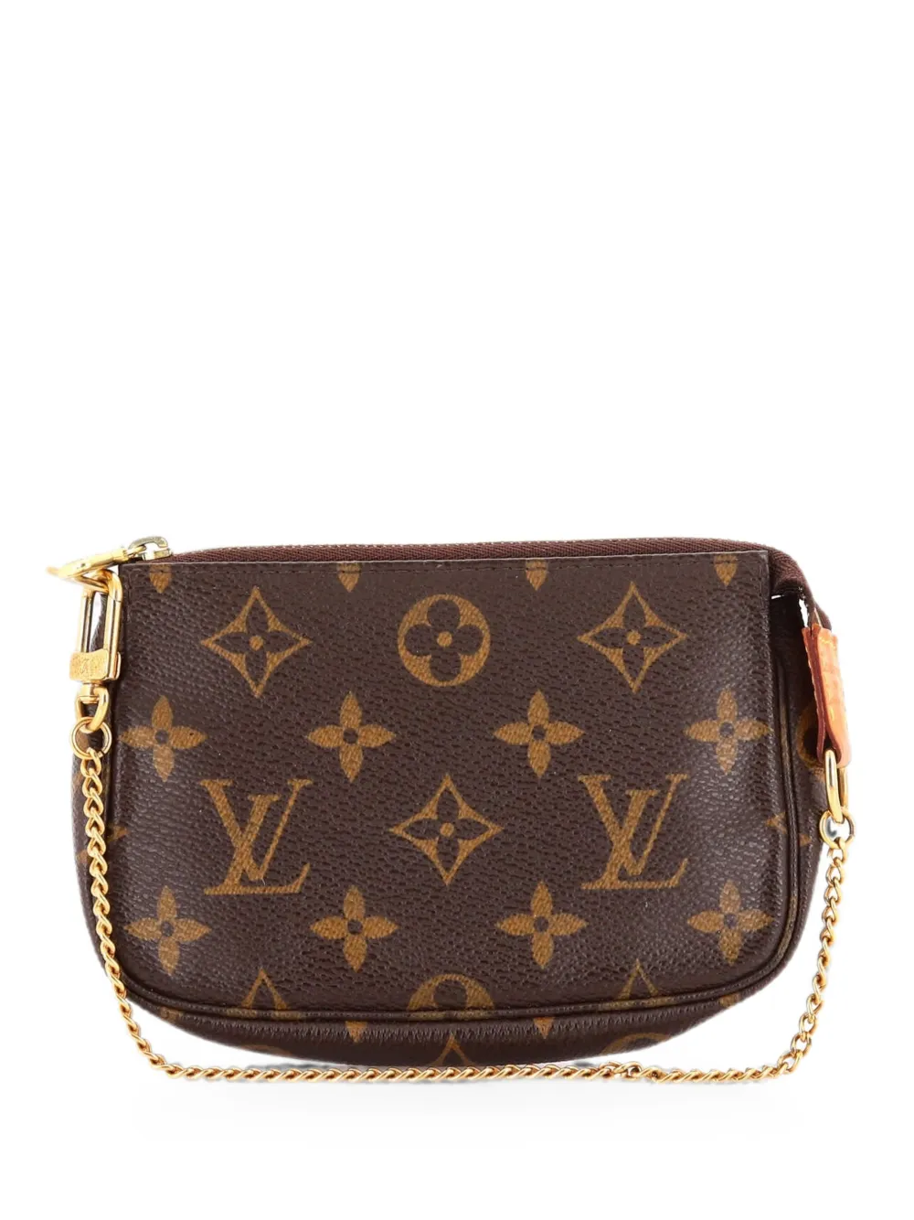 Pre-owned Louis Vuitton Pochette Accessoires Monogram Canvas Mini Clutch Bag In Brown