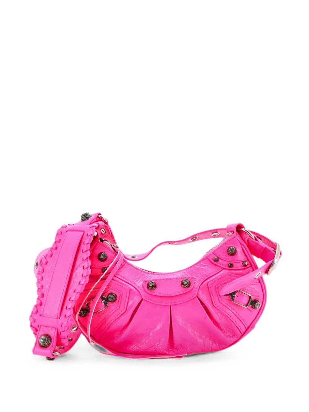 Balenciaga Pre-Owned Le Cagole Giant Studs Shoulder Bag Leather XS hobo bag - Pink