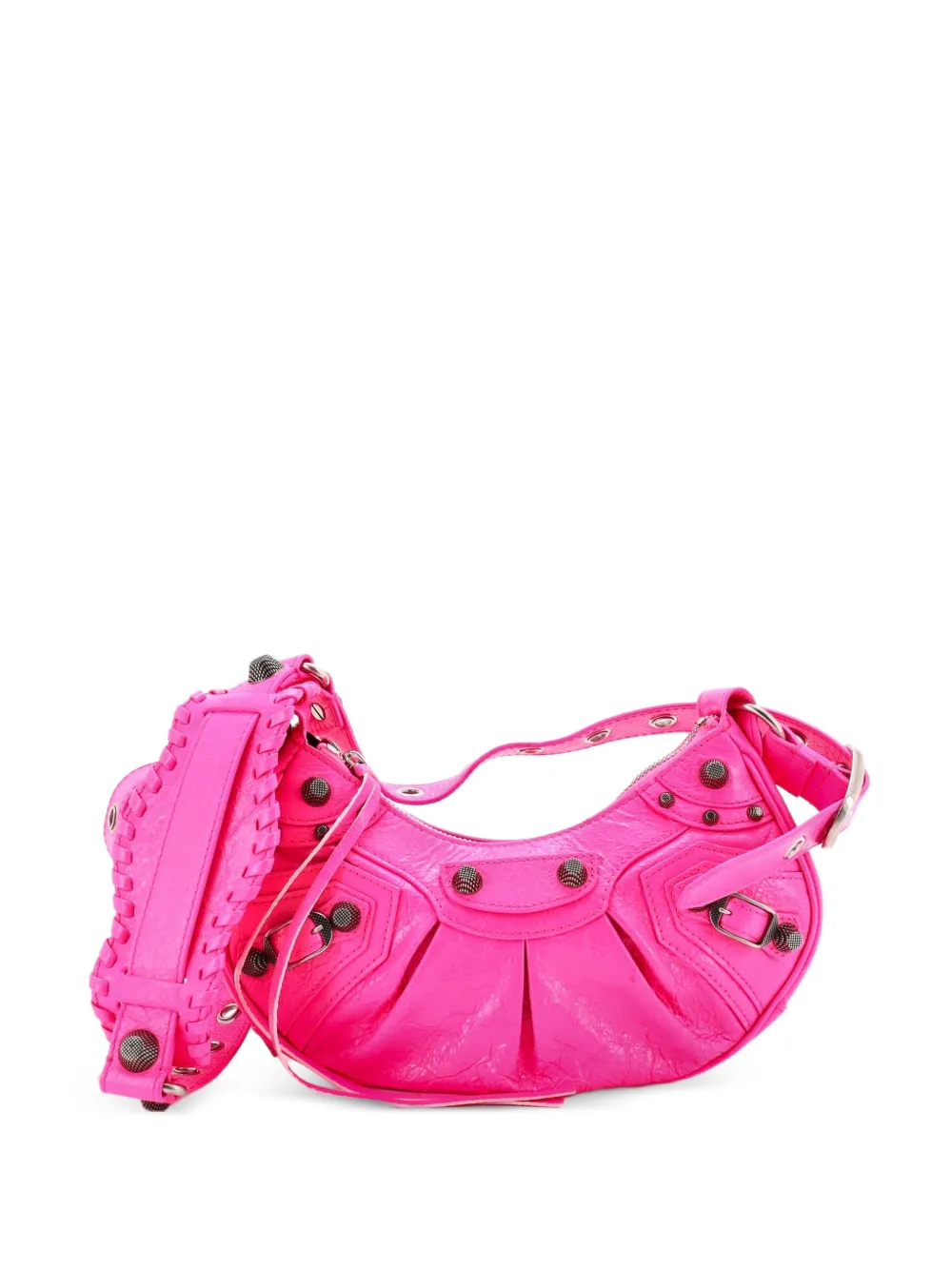 Balenciaga Pre-Owned Le Cagole Giant XS Schultertasche aus Leder mit Nieten - Rosa