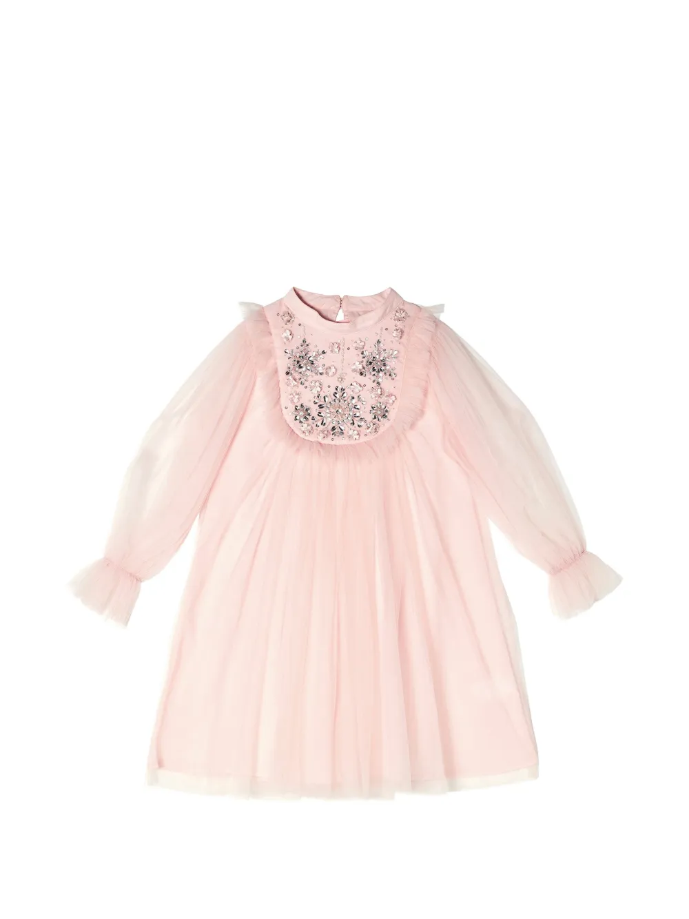 Tutu Du Monde crystal-embellished ruffled-trim dress Roze